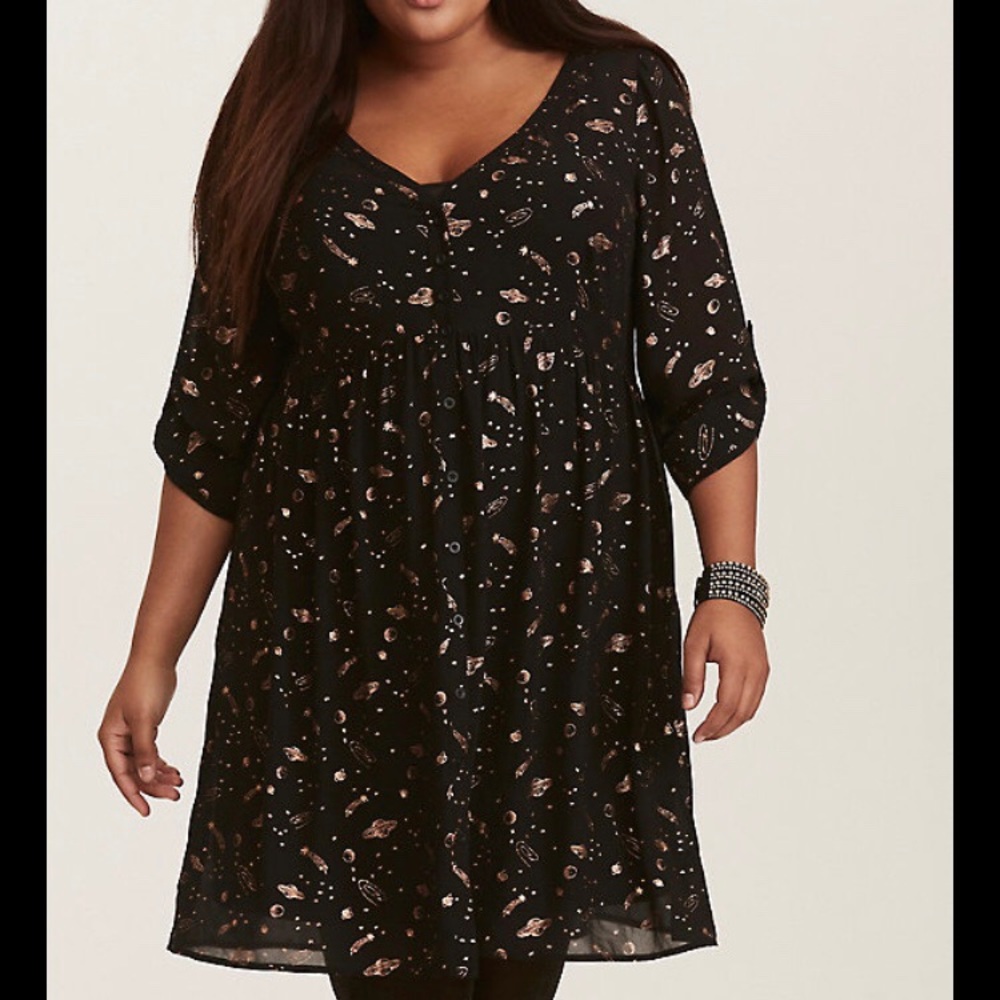 Torrid NWT Cosmic Chiffon Skater Dress